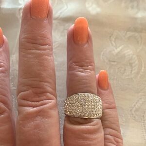 Crystal Pave Dome Ring set in Silver